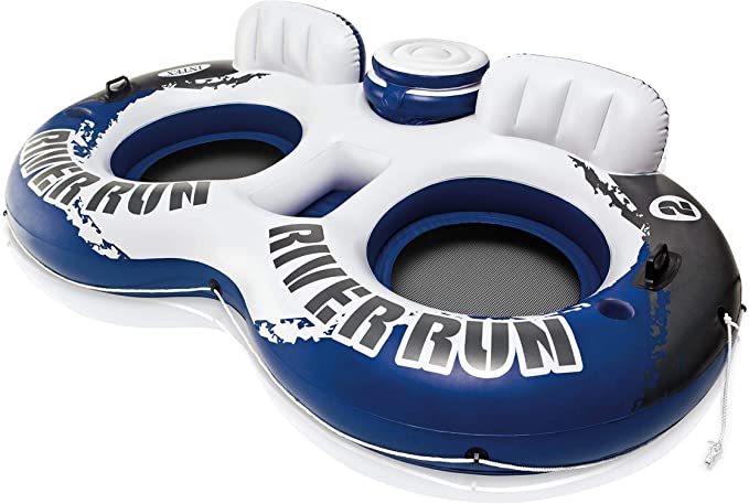 Intex River Run II 2-Person Water Tube Float Raft with Cooler - Perfect for Summer Fun