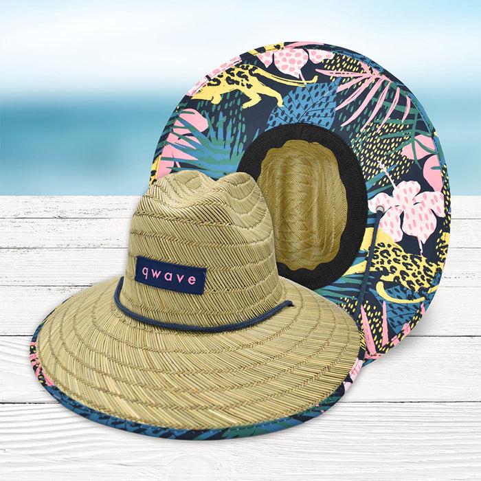 Qwave Women's Straw Lifeguard Hat - Jungle Cat Print