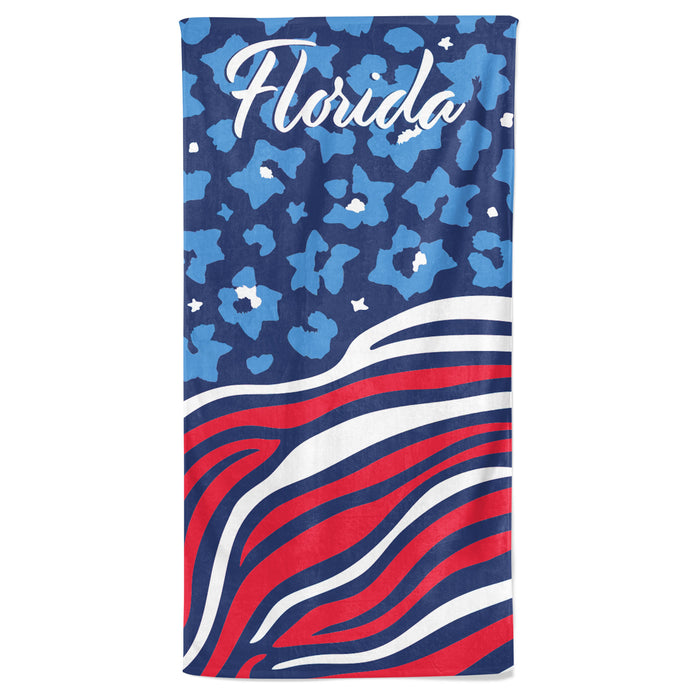 30X60 Animal Print USA Florida Towel