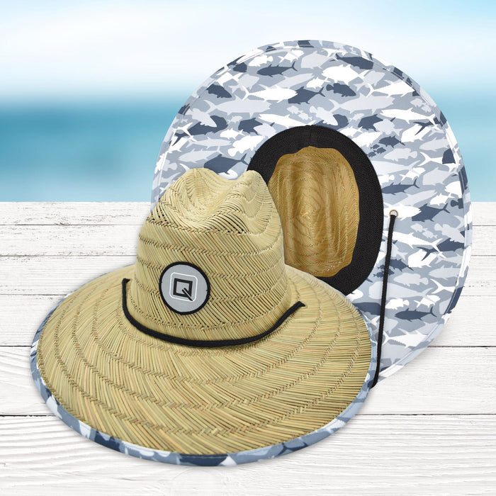 Qwave Men's Straw Lifeguard Hat - Steelfish Print