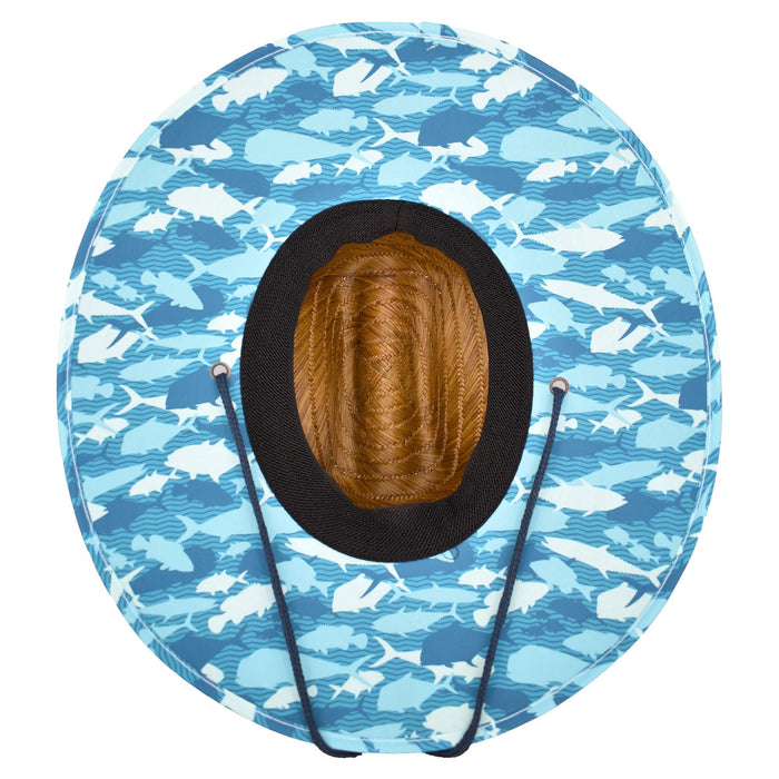 Qwave Men's Straw Lifeguard Hat - Aquafish Print